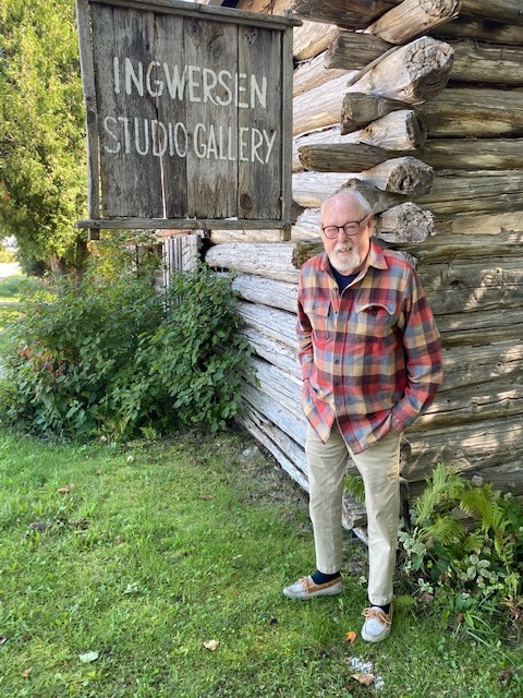 Jim Posing with Ingwersen Sign (Attached to The Small Animal Barn), Sept., 2021.